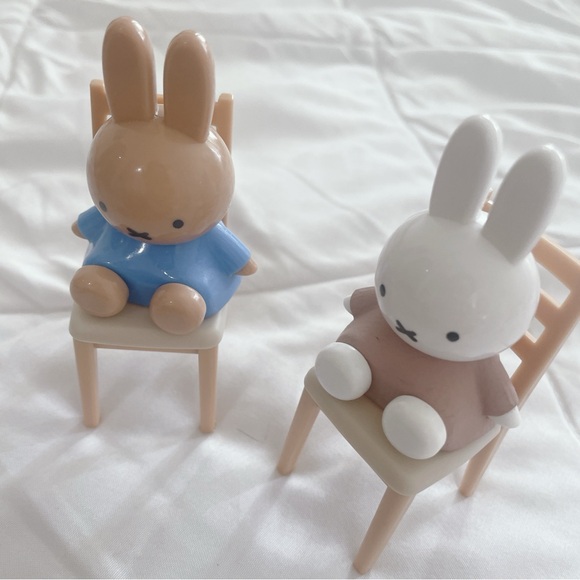 Set of 4 Miffy Figure Sitting chair Bench Rare Kawaii chiikawa sanrio disney - Picture 2 of 9